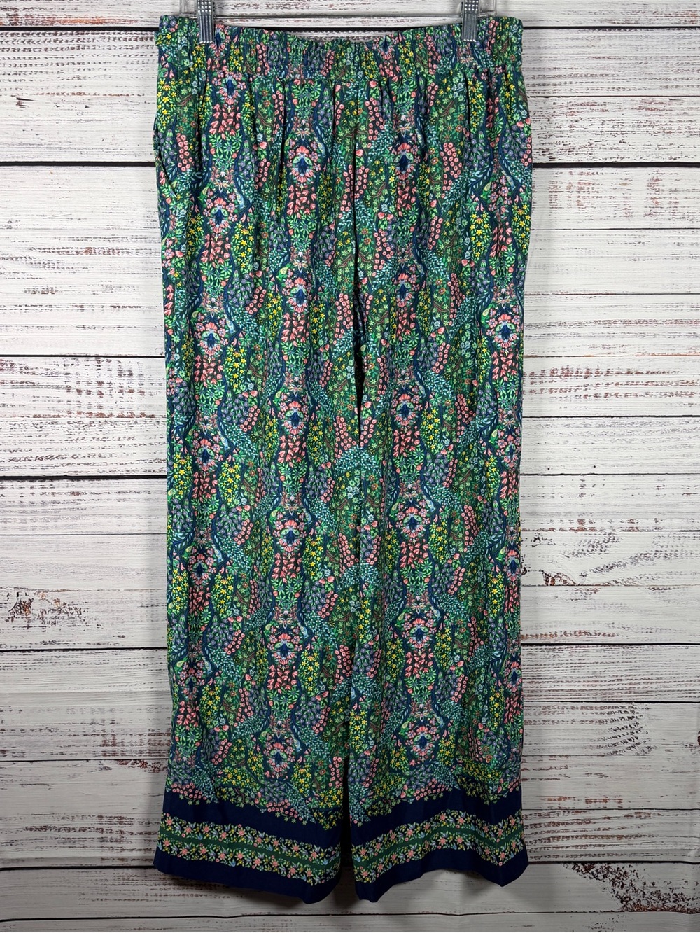 NWT Talbots Floral Wide Leg Pull-On Pants Medium Lenzing Ecovero Viscose - Picture 8 of 9